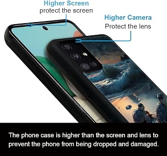 ZHEGAILIAN Compatible with Samsung Galaxy A71 5G Case,Non-Slip Soft TPU Bumper Shockproof Protective Case Compatible with Samsung Galaxy A71 5G 6.7 inch for Women-Sunset Shoal Turtle