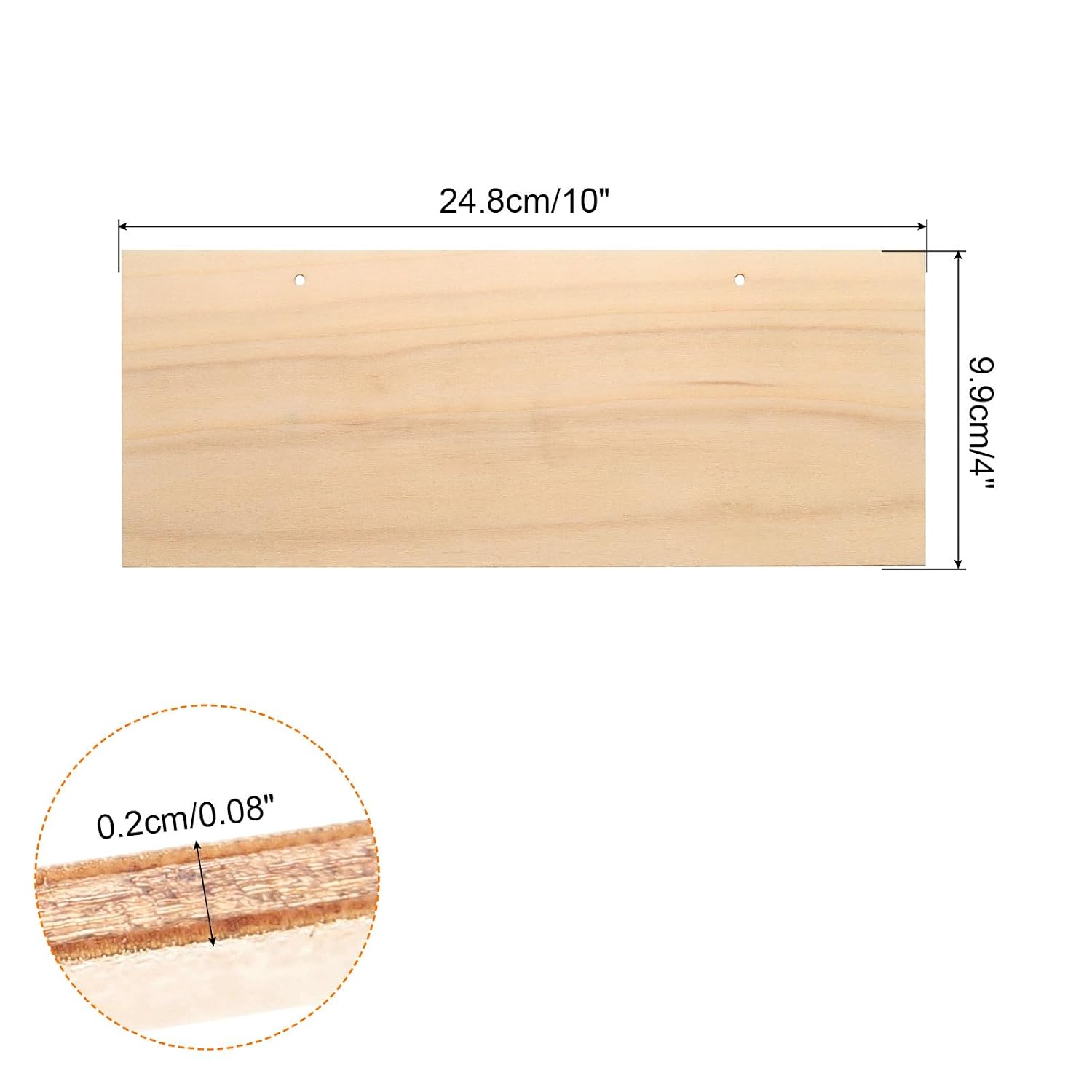 MECCANIXITY Hanging Wood Sign with String, 10"x4" Rectangle Wooden Blank Wood Plaque for Painting, Writing, Door Hanger, Making Sign, Pack of 10