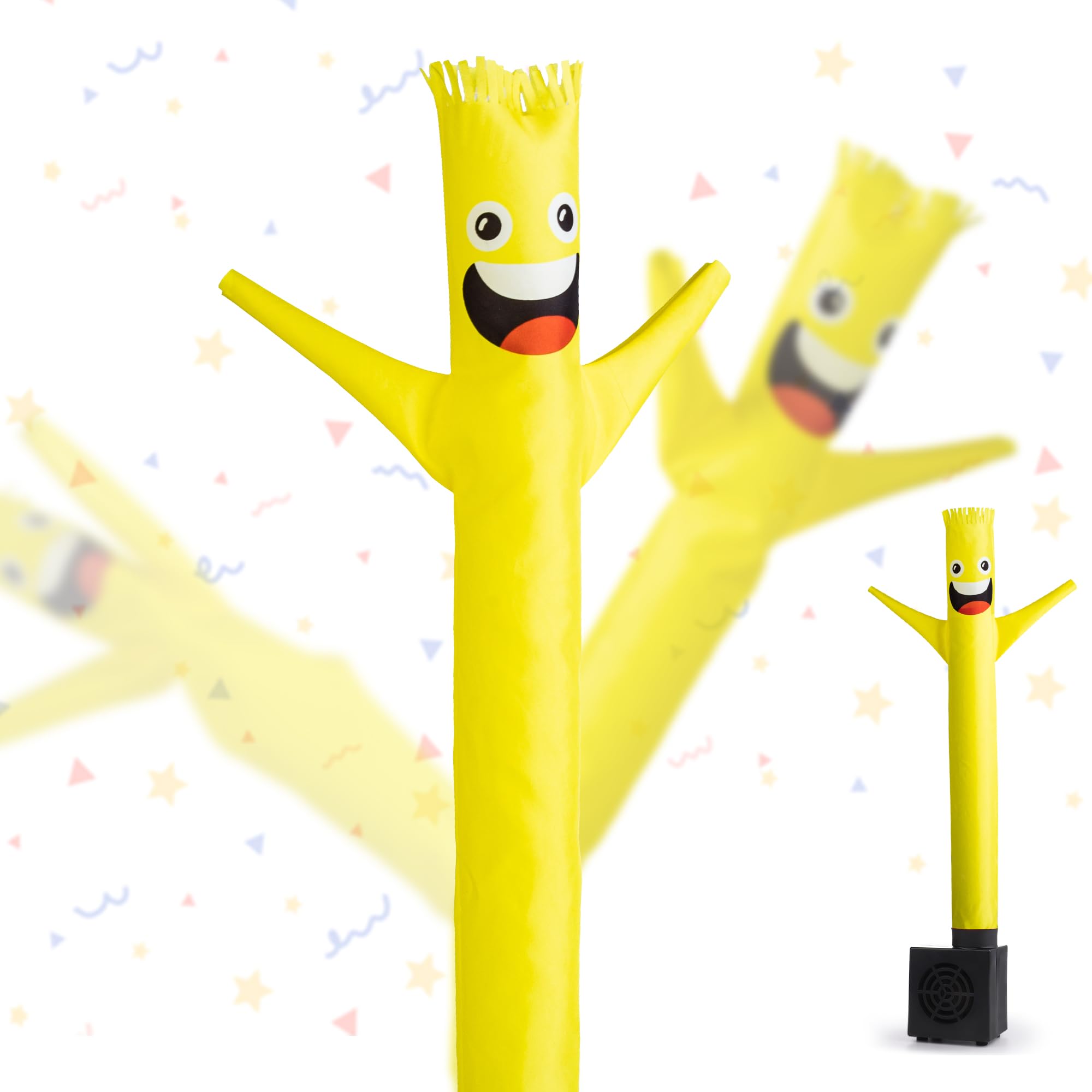 Mealivos Mini Wacky Waving Inflatable Tube Guy with Blower - Funny Desktop Decoration Mini Inflatable Tube Man White Elephant Gift for Office Home Party Store- Yellow