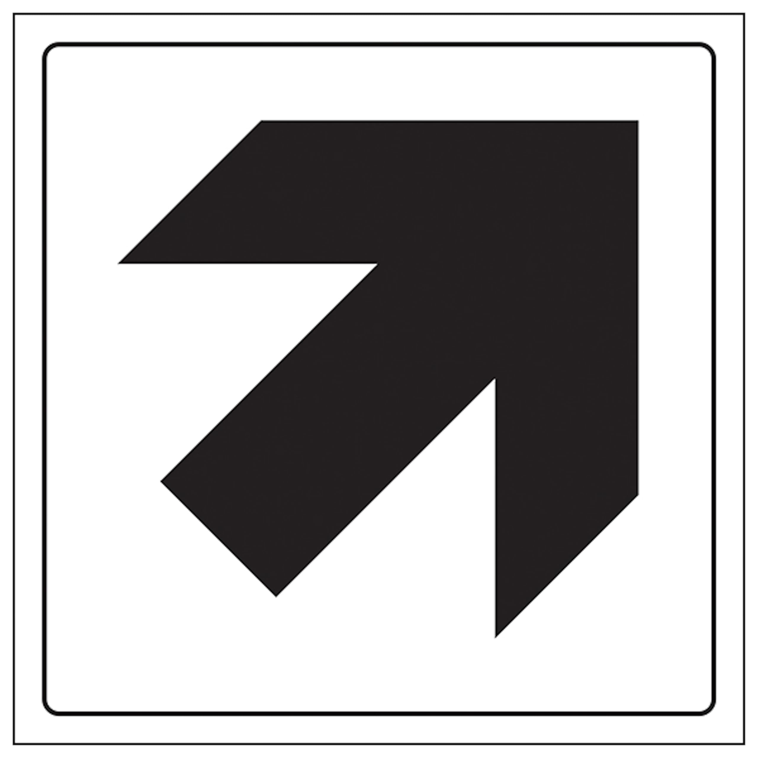 V Safety General Diagonal Arrow 150 x 150 mm - 2mm Super-Tough Rigid Plastic Safety Sign