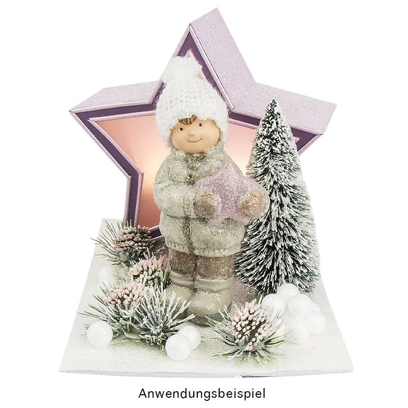 Figurines Décoratives Enfants D'hiver - Lot De 2, 15 Cm - Pailletées, Bonnets En Fil - Décoration Noël - 6