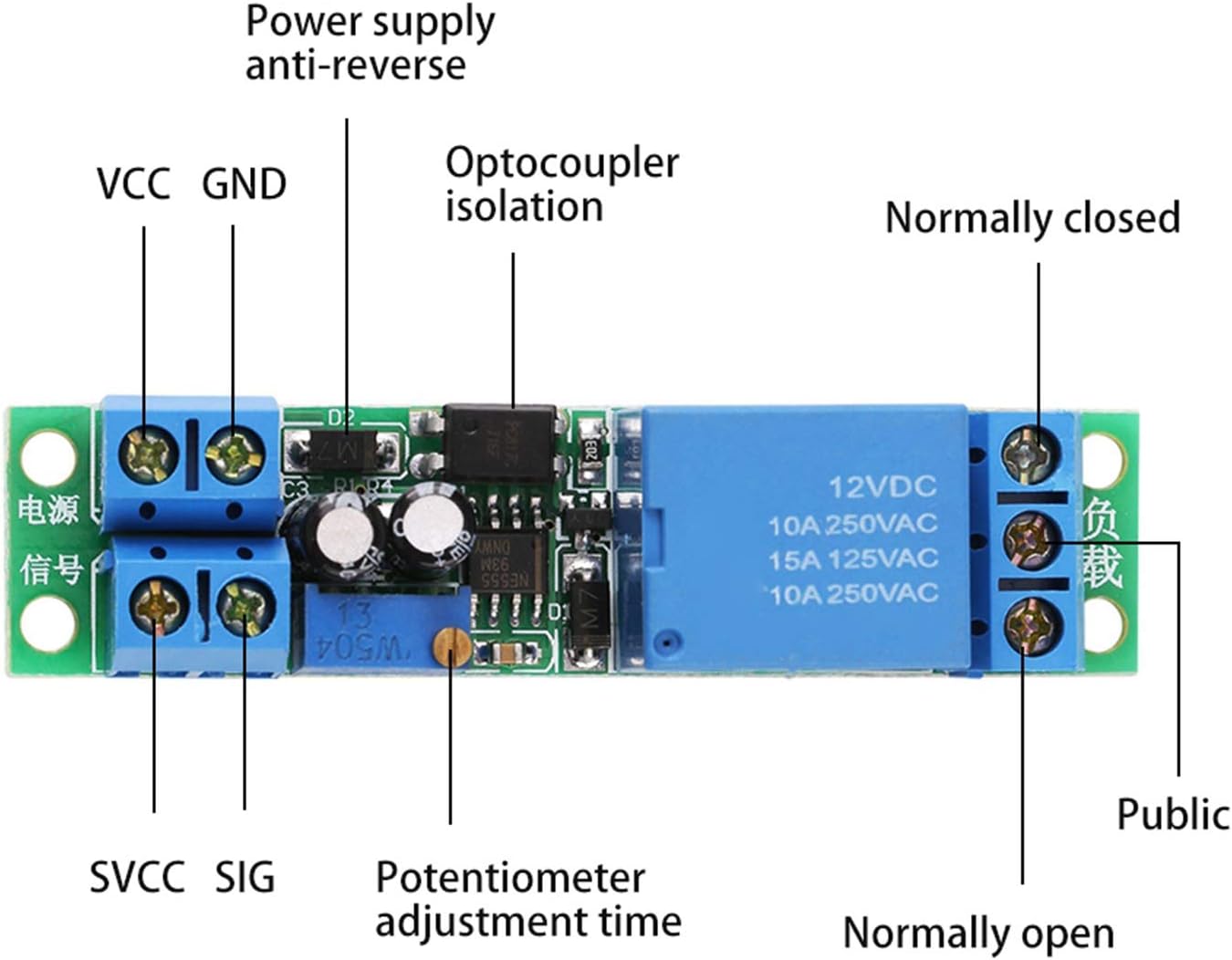Timer Relay Module, DC12V Timer Switch Module, Adjustable Timer Switch ...