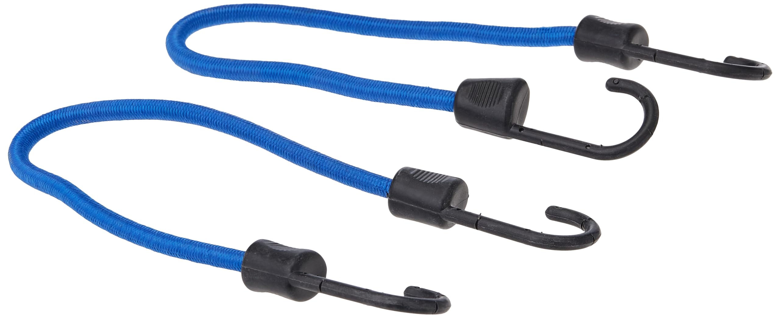 Vitaly Bungee Cords Elastic Straps with Hooks 2-Pieces, 18-Inch x 8 mm Size, Black