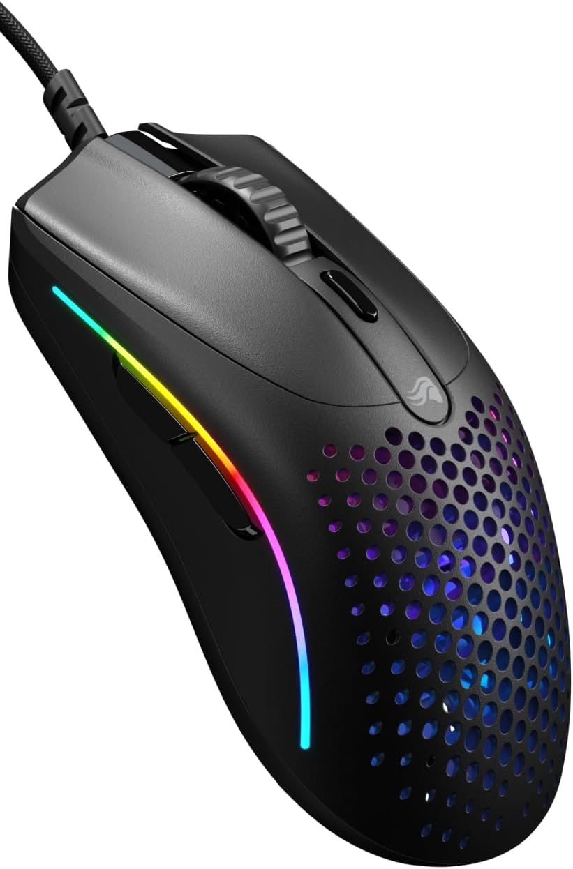 GLORIOUS Model O 2 Mini Wired Gaming Mouse: Superlight 49g, 26K Optical Sensor, Motion Sync, 80M Clicks, 6 Programmable Buttons, Mouse for Small Hands, FPS, MMO, MOBA, Battle Royal Mouse - Black