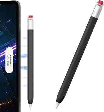 Classic Hexagon Case Cover Compatible with Apple Pencil 2nd Generation & Apple Pencil Pro Support Magnetic Charging and Double Tap Black