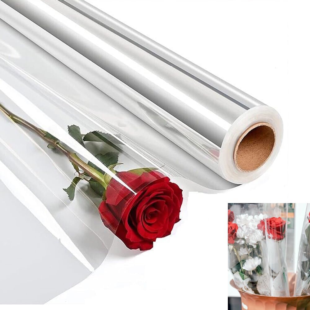 Clear Cellophane Wrap Rolls,BetterJonny 40cm X 30m Florist Cellophane