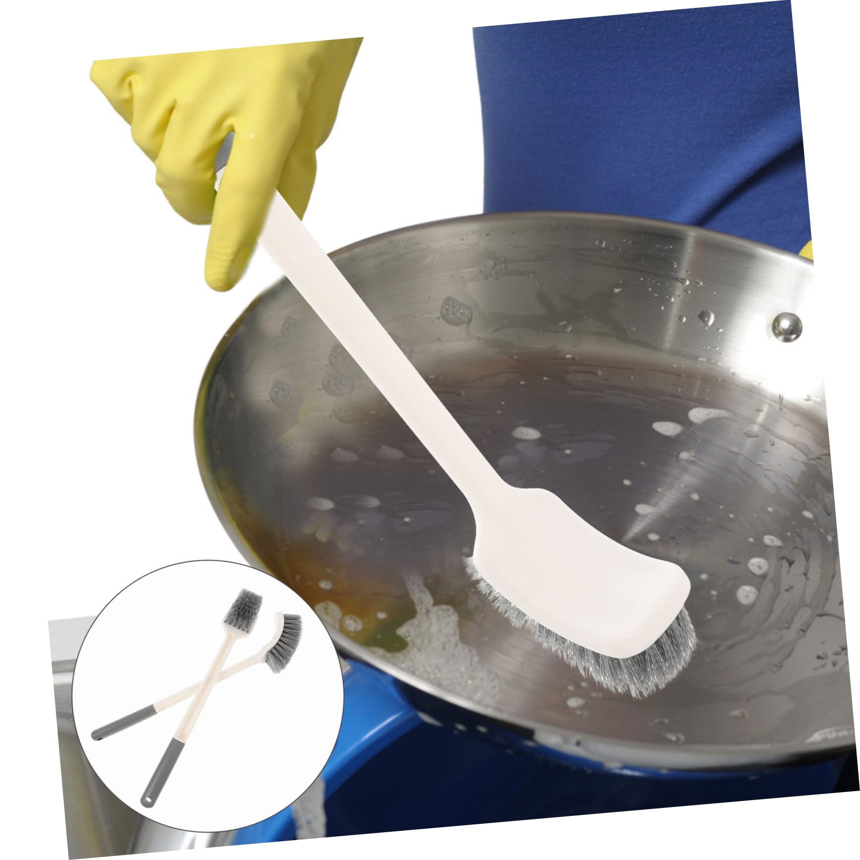 FRCOLOR 3 Series Cepillo De Cocina Multifuncional De Mango para Limpieza De Ollas Y Platos Cepillo Ergonómico para Uso Doméstico para Sartenes Y Utensilios De Piezas X 3