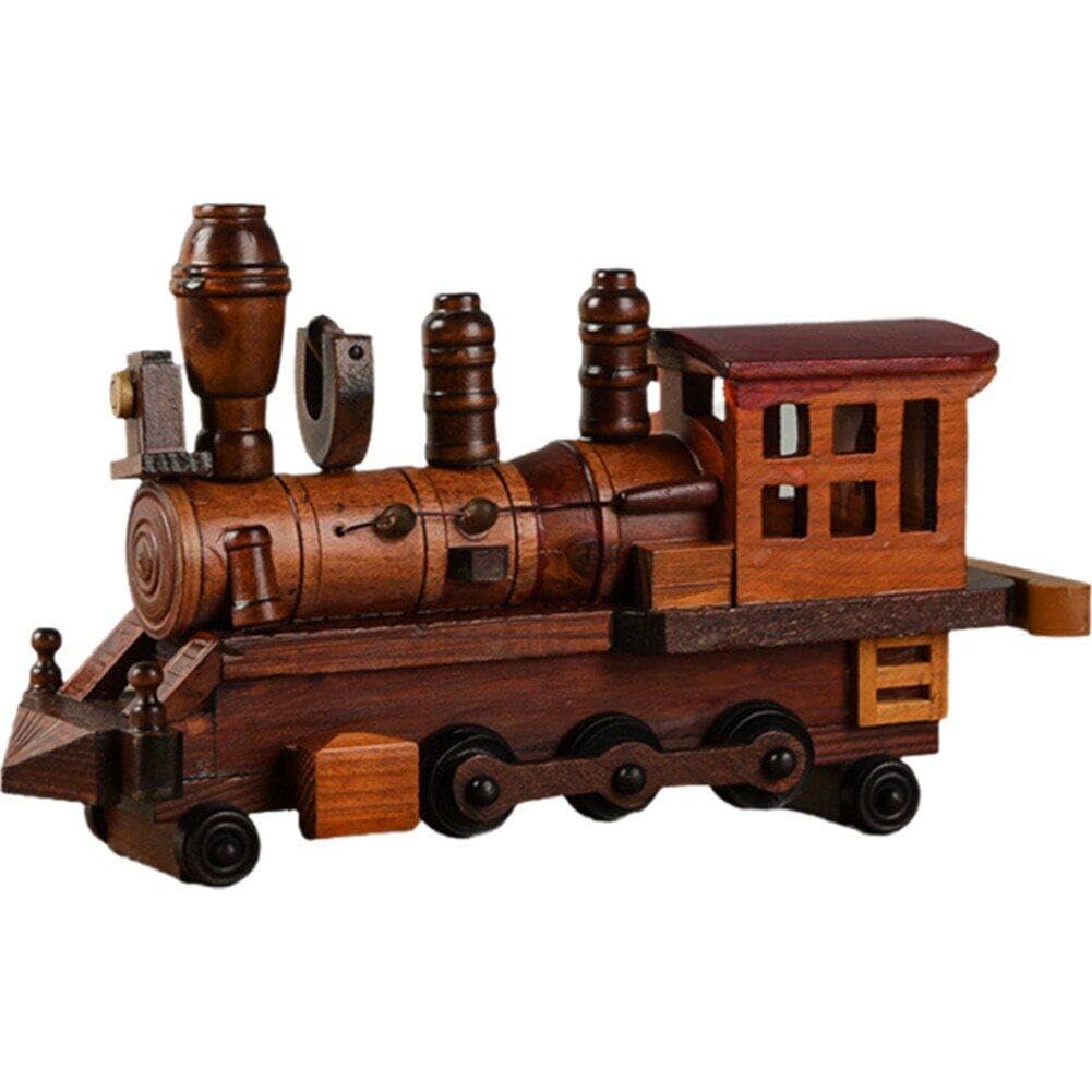 Ornement de train en bois pour collectionneur et idée cadeau de bureau idéale