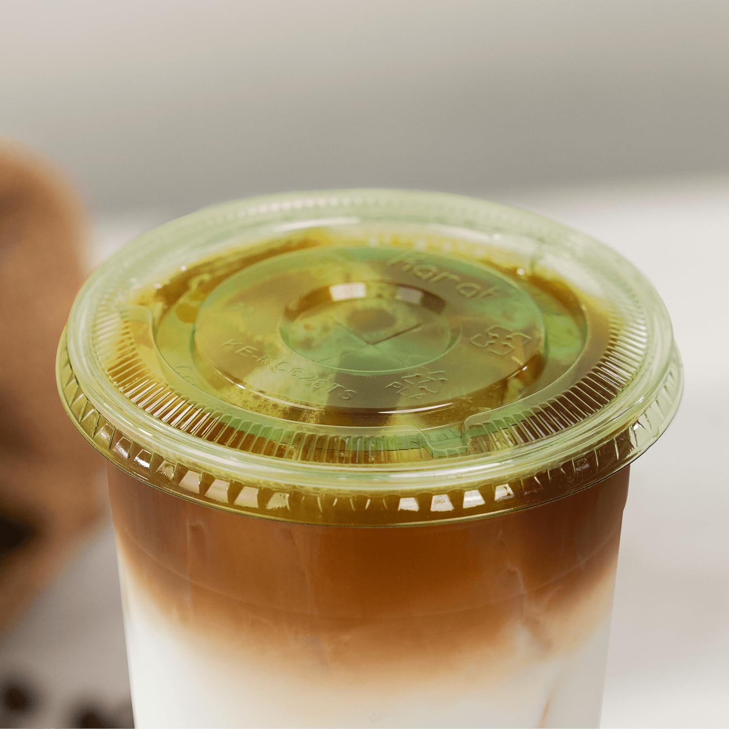 Karat Earth 98mm PLA Flat Lids For 12-24oz Cups, Cold Cup Lids, BPI Certified, Green Eco-Friendly Disposable Lids – 1,000 Count