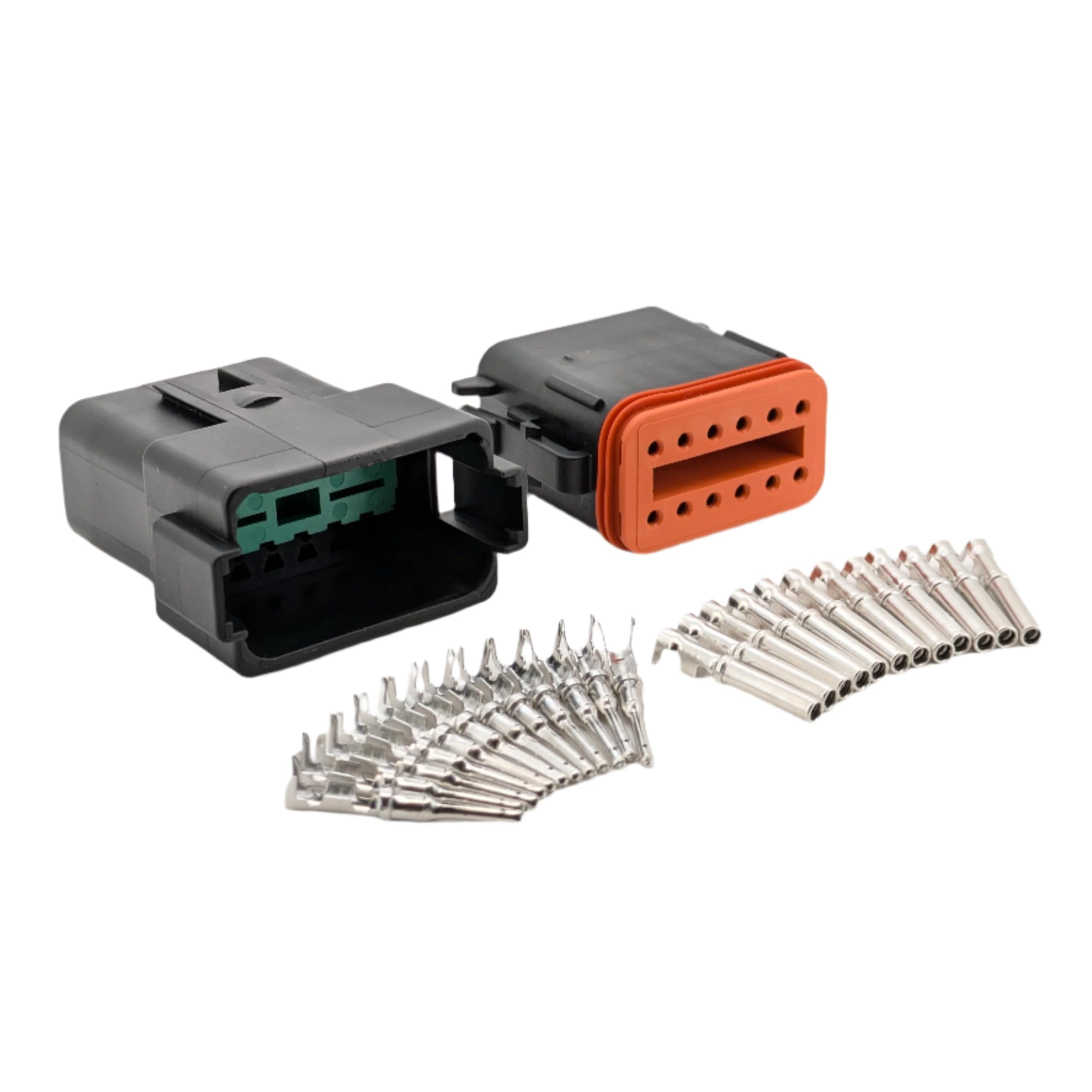 Black Male & Female Waterproof Connector Set for Deutsch DT Series Plug (12 PIN)