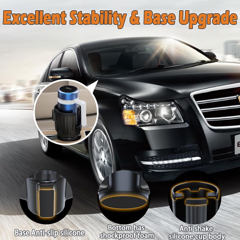 Portavasos ajustable con soporte para celular para autos miniatura 5