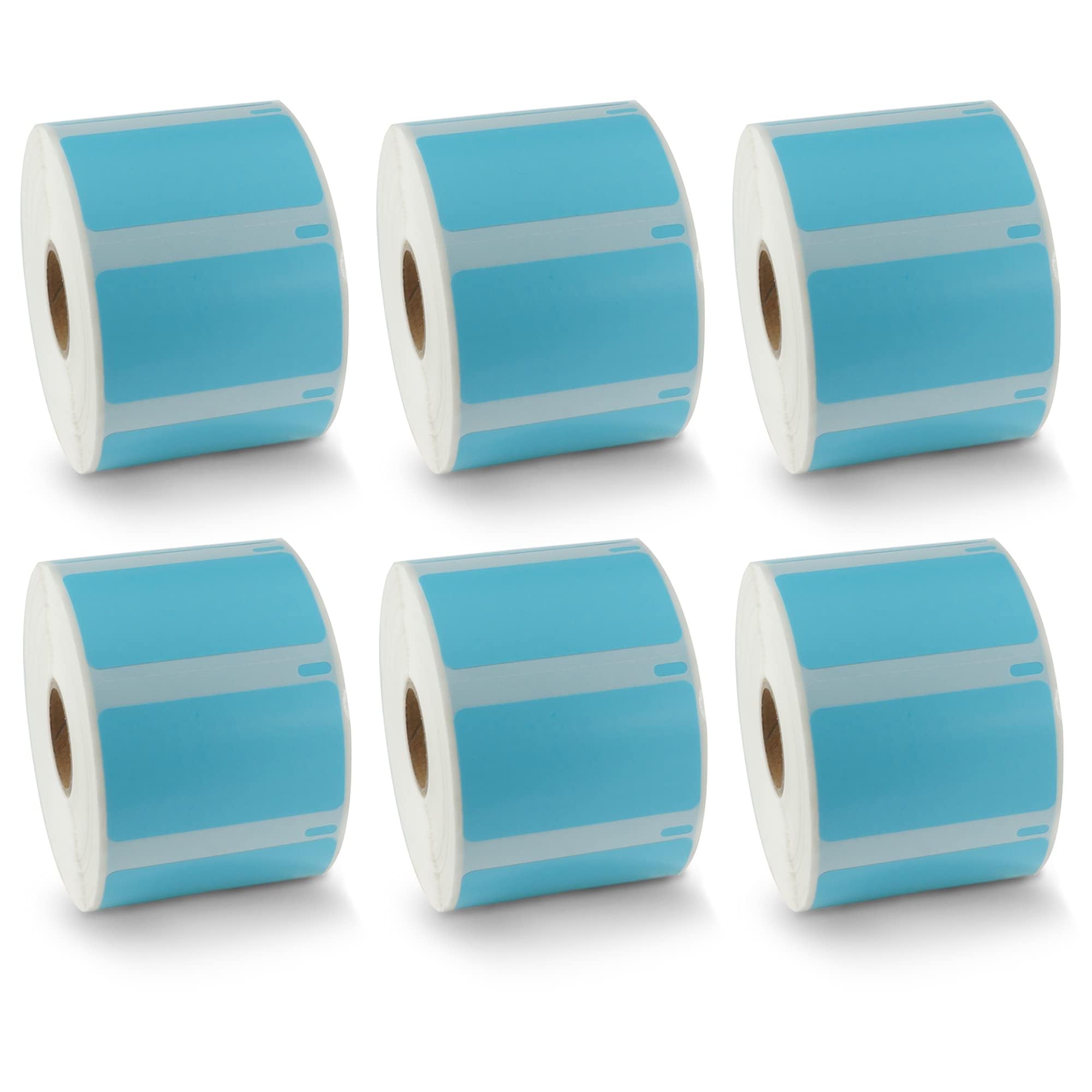 BETCKEY - Compatibile DYMO 30334 (2-1/4" x 1-1/4") Etichette multiuso medie - Compatibile con stampanti Rollo, DYMO Labelwriter 450, 4XL e Zebra [6 rotoli, 6000 etichette, blu]
