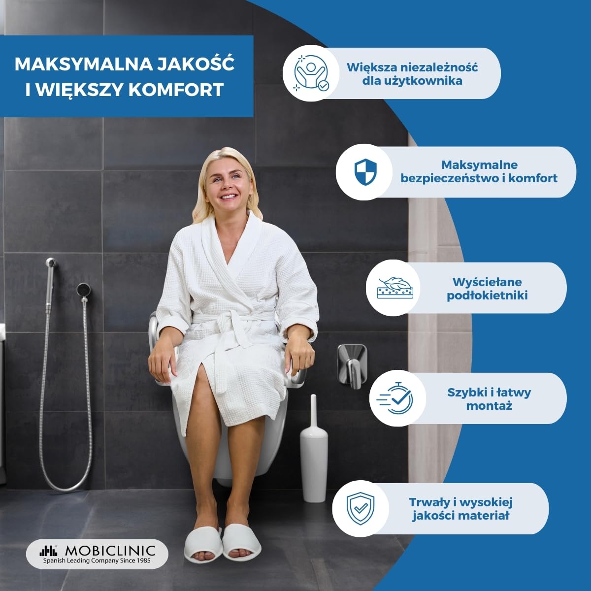 Podnieść WC | Powiekach | Składane podłokietniki | Biały | guadiana | Mobiclinic