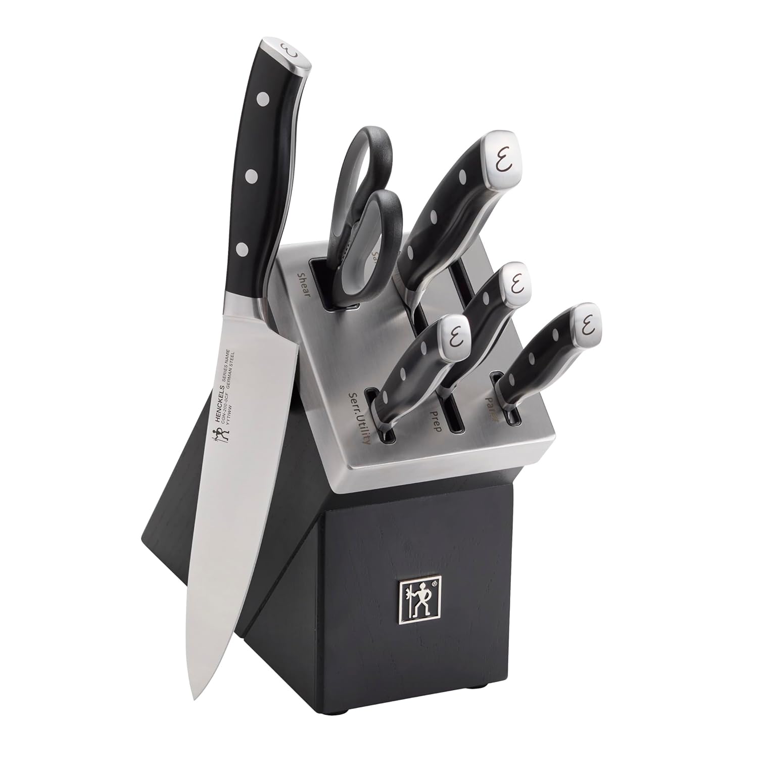 HENCKELS x EMERIL Lagasse The Nola Collection Razor-Sharp German 7-pc Self-Sharpening Knife Block Set Made in Company-Owned German