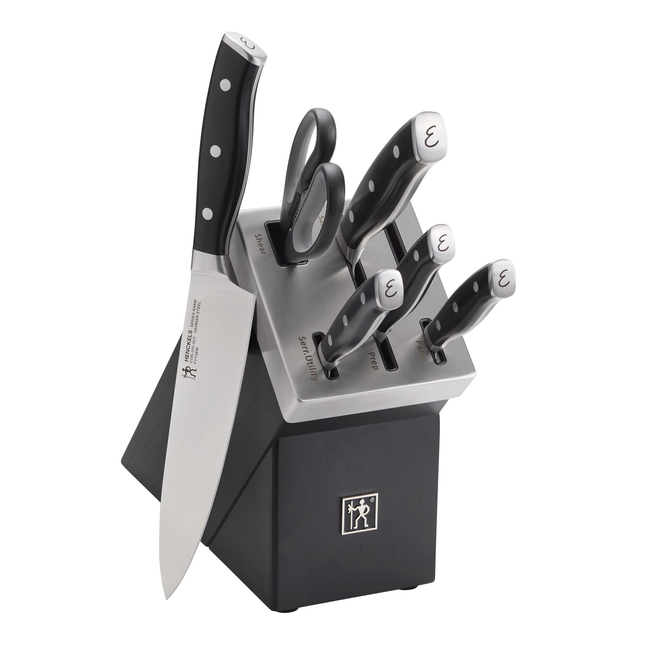 HENCKELS x EMERIL Lagasse The Nola Collection Razor-Sharp German 7-pc Self-Sharpening Knife Block Set Made in Company-Owned German