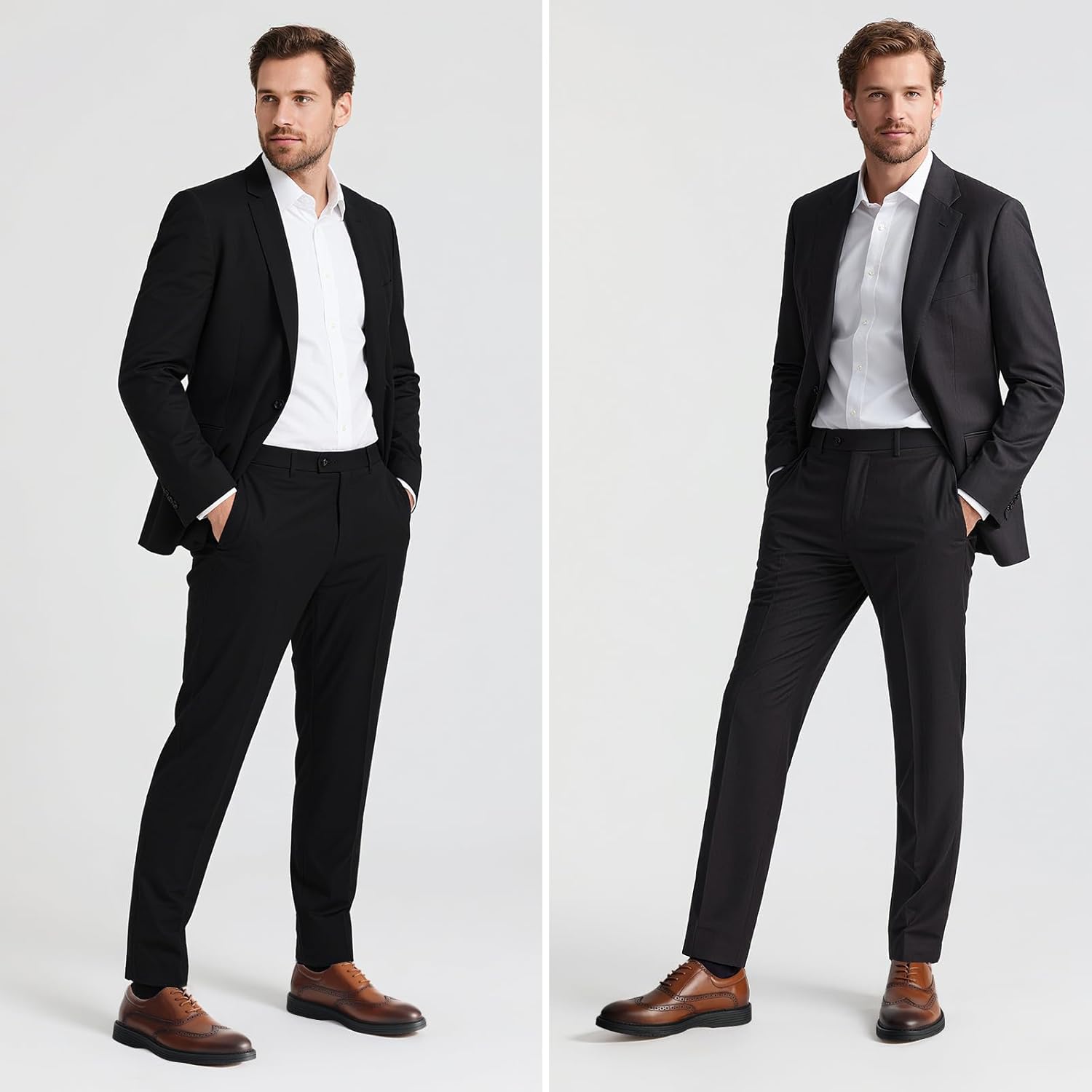 Mens Dress Shoes, Genuine Leather Lace Up Brogue Wingtip Casual Oxford Shoes, Comfortable Stylish Business Formal Dress Sneakers for Office Dating Wedding - Image 2