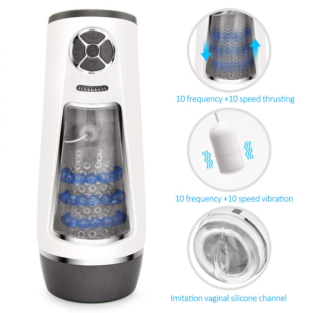 USB Rechargeable Automatic Piston Telescopic Rotation Handsfree 10 Modes 10 Speeds Sleeve Stroker Men Oral S(exy Toy for Male, Electric Sexy Underwear Device for Men,H-03