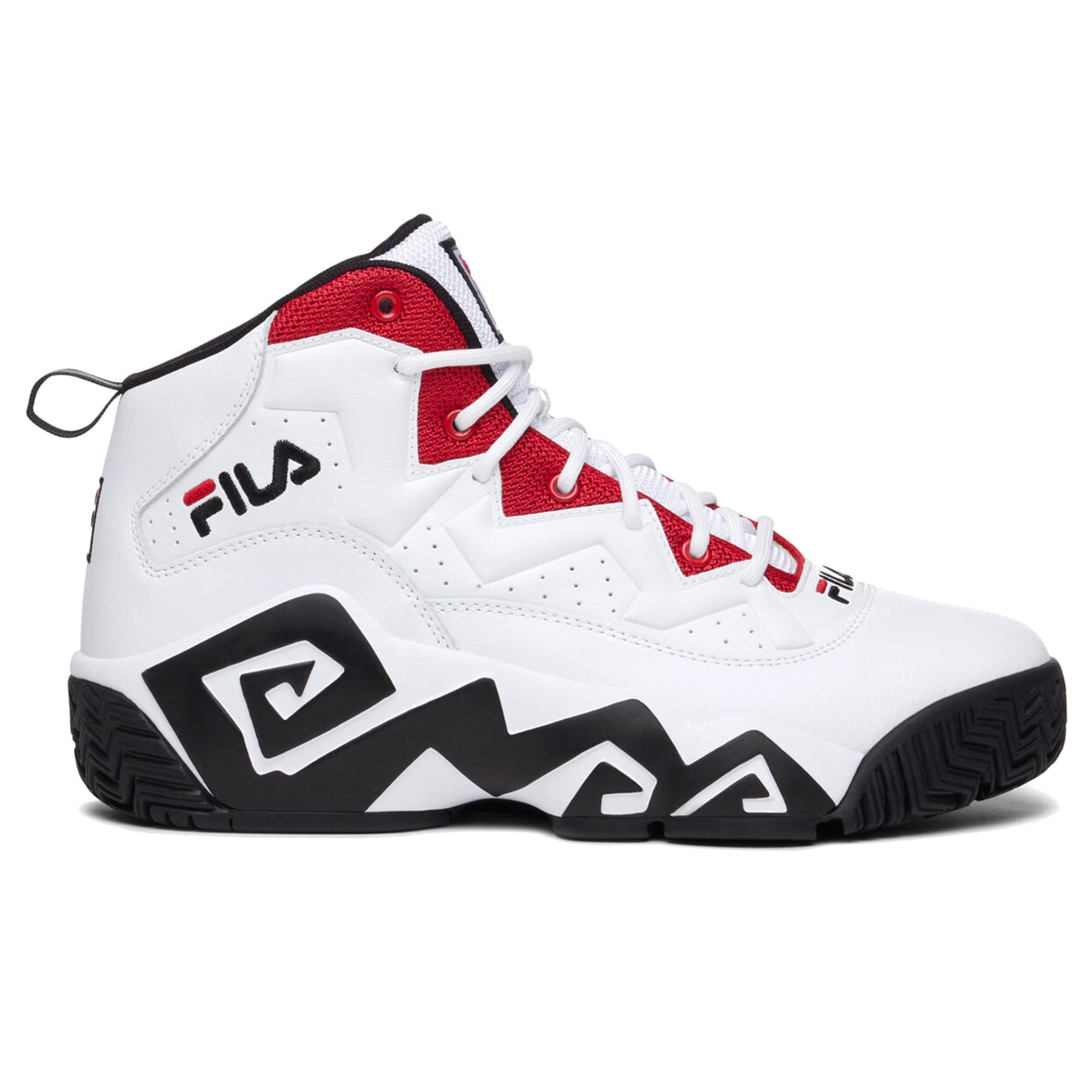 Fila MB Mens Shoes Size 10, Color: White/Black/Fila Red-White