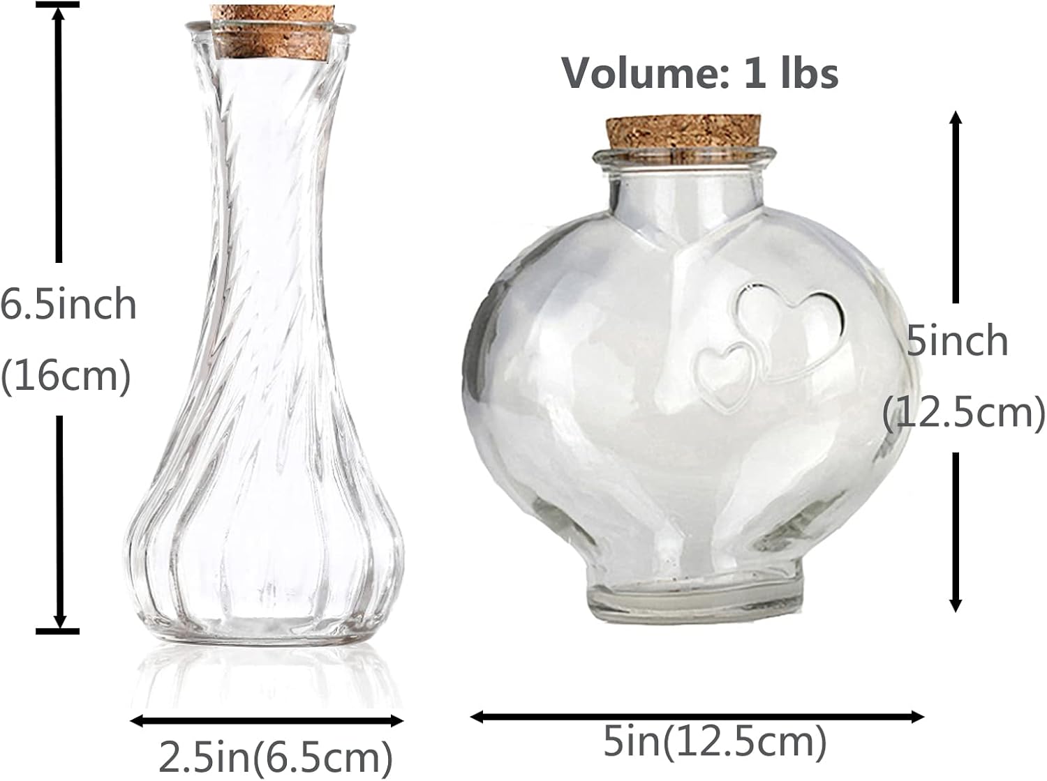 CHENGXINWENHUA Unity Sand Ceremony Set for Wedding Handmade Decorative Jars