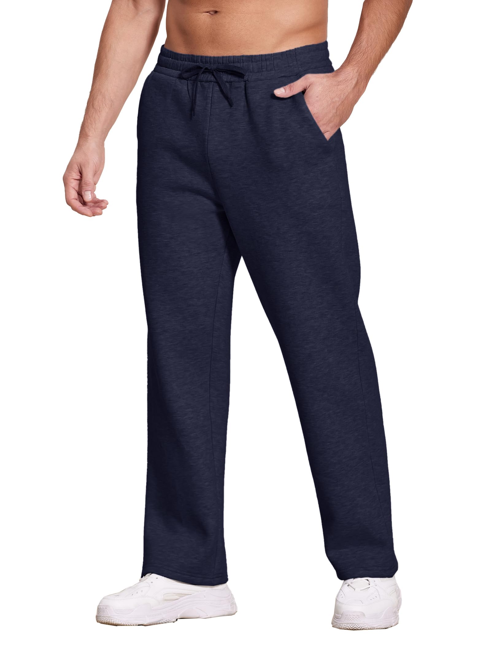 PINSPARK Pantaloni da jogging da uomo in cotone, pantaloni sportivi Baggy, invernali, termici | Pantaloni da allenamento in pile, con calda imbottitura, con tasche, per jogging, fitness, allenamento, tempo libero