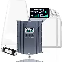 Amplificador de sinal de celular para casa e escritório, até 8000 pés quadrados, amplificador de sinal de celular para banda 2/25/4/66/5/12/17/13 com todas as operadoras dos EUA, aumenta 5G 4G LTE