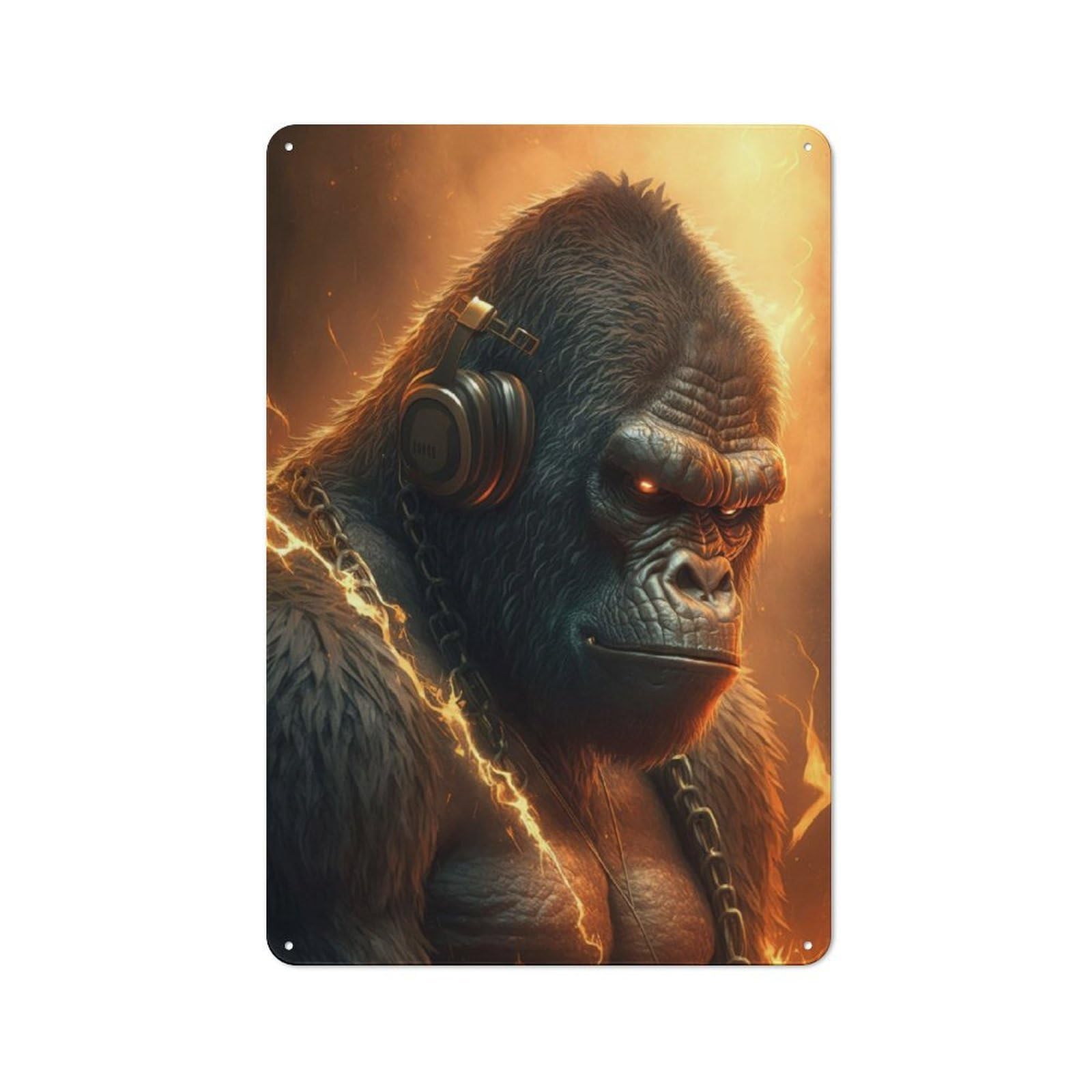 Junmoney Gorilla Producer Printed Metal Sign 30X20cm For Hobby Room Or Studio, For Creative Interior Collectors