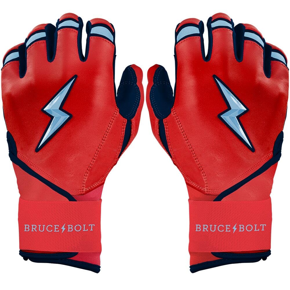 BRUCE BOLT Signature Series Long Cuff Batting Gloves - Pro-Athlete Collection - Adult &amp; Youth Sizes