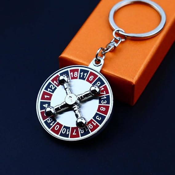 Roulettes Keychain Metal Keyring Fun Interactive Keychain Unique Bag Hanging Decor Spinning Compass Key Chain for Jewelry