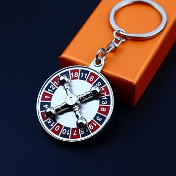 Roulettes Keychain Metal Keyring Fun Interactive Keychain Unique Bag Hanging Decor Spinning Compass Key Chain for Jewelry