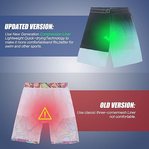 Miniatura 5 de XSKJY Traje de baño para hombre con forro de compresión traje de baño de secado rápido para surf verano playa pantalones cortos deportivos