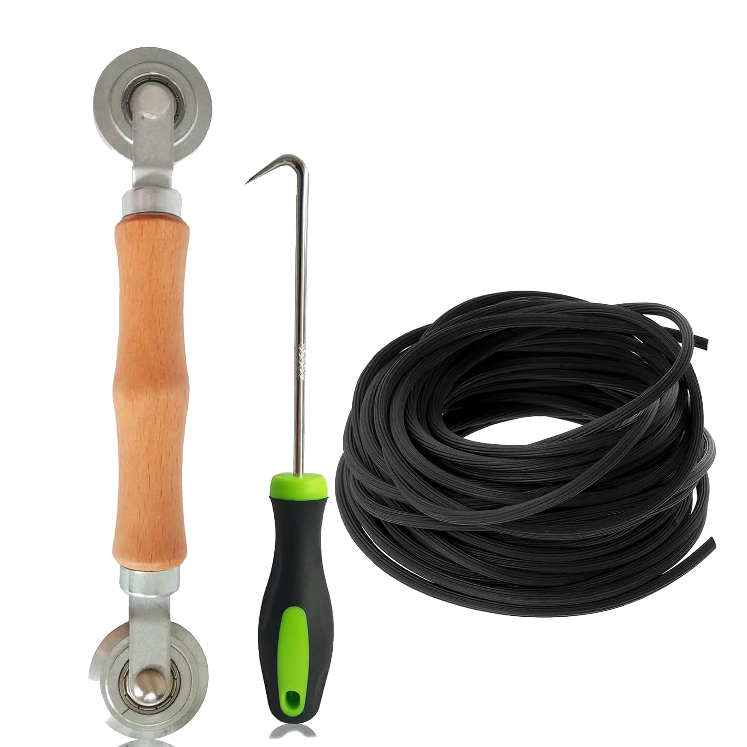 Kit Riparazione Zanzariere - Rullo Doppio Con Manico Legno | Estrazione E Montaggio Guaine - Foto 5