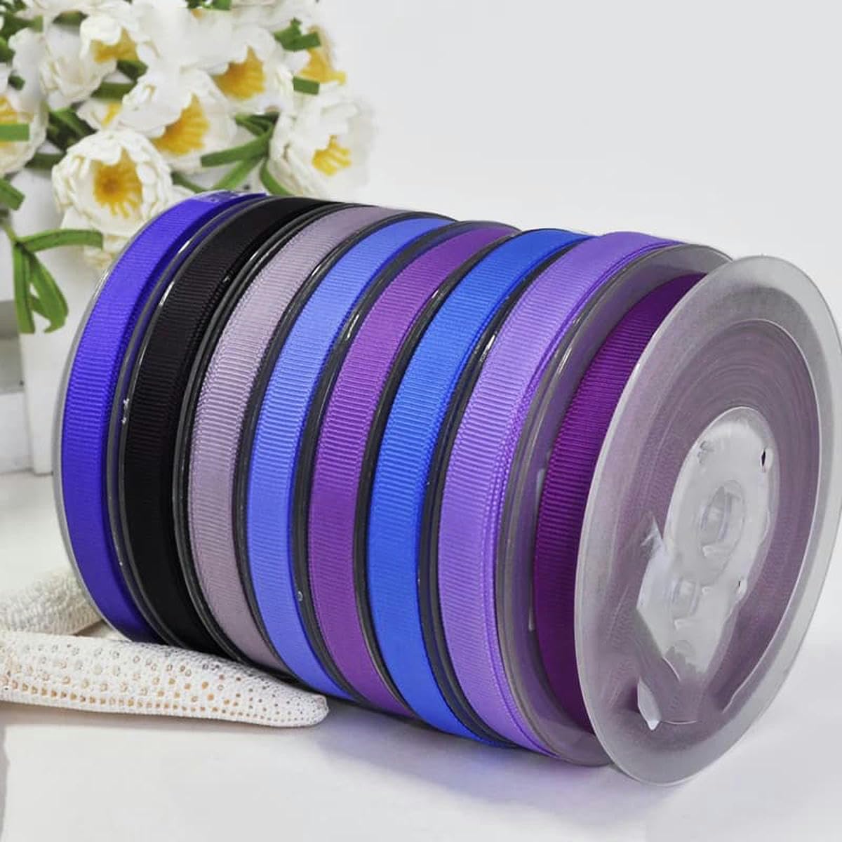 Cinta de grogrén sólida de 6, 9, 13, 16, 19 y 22 mm, 100 yardas, azul y morado, para envolver vestidos, decoración, bricolaje, Ultra Biolet 467, 22 mm
