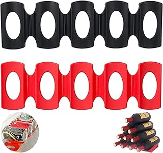 2-częściowy stojak na butelki z możliwością układania w stos, uchwyt na butelki, uchwyt na piwo, uchwyt silikonowy, składany regał na butelki wina, przenośny i składany, nadaje się do lodówki, przechowywania w kuchni