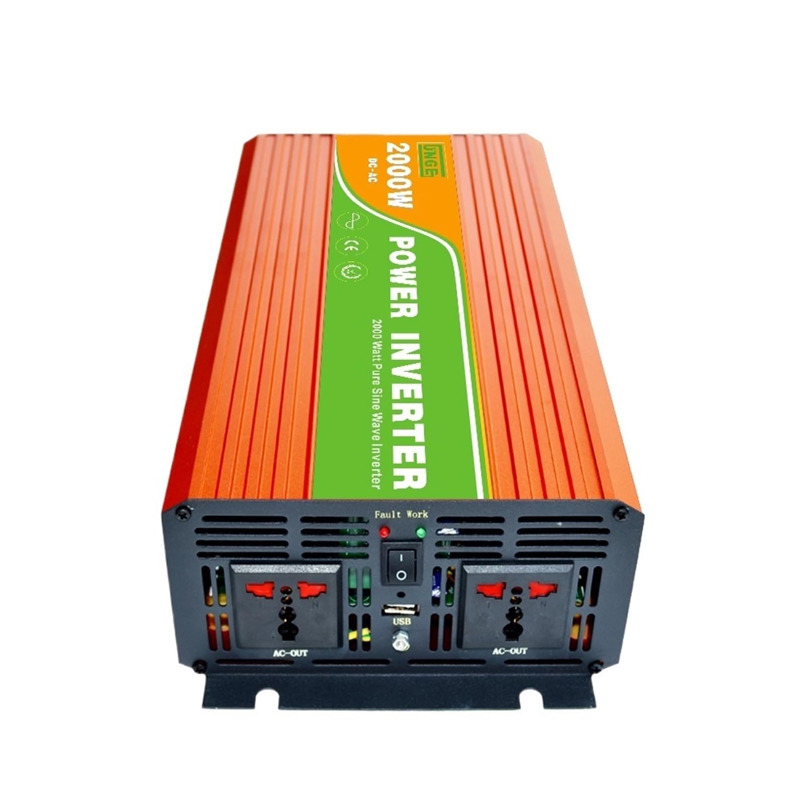 Inversor Fuera de Red de Onda sinusoidal Pura de Uso residencial de Alta frecuencia de 2KW/2000W 12/24/48V a 100/110/120/220/230/240VAC 50/60Hz(12V to 220V 50Hz)
