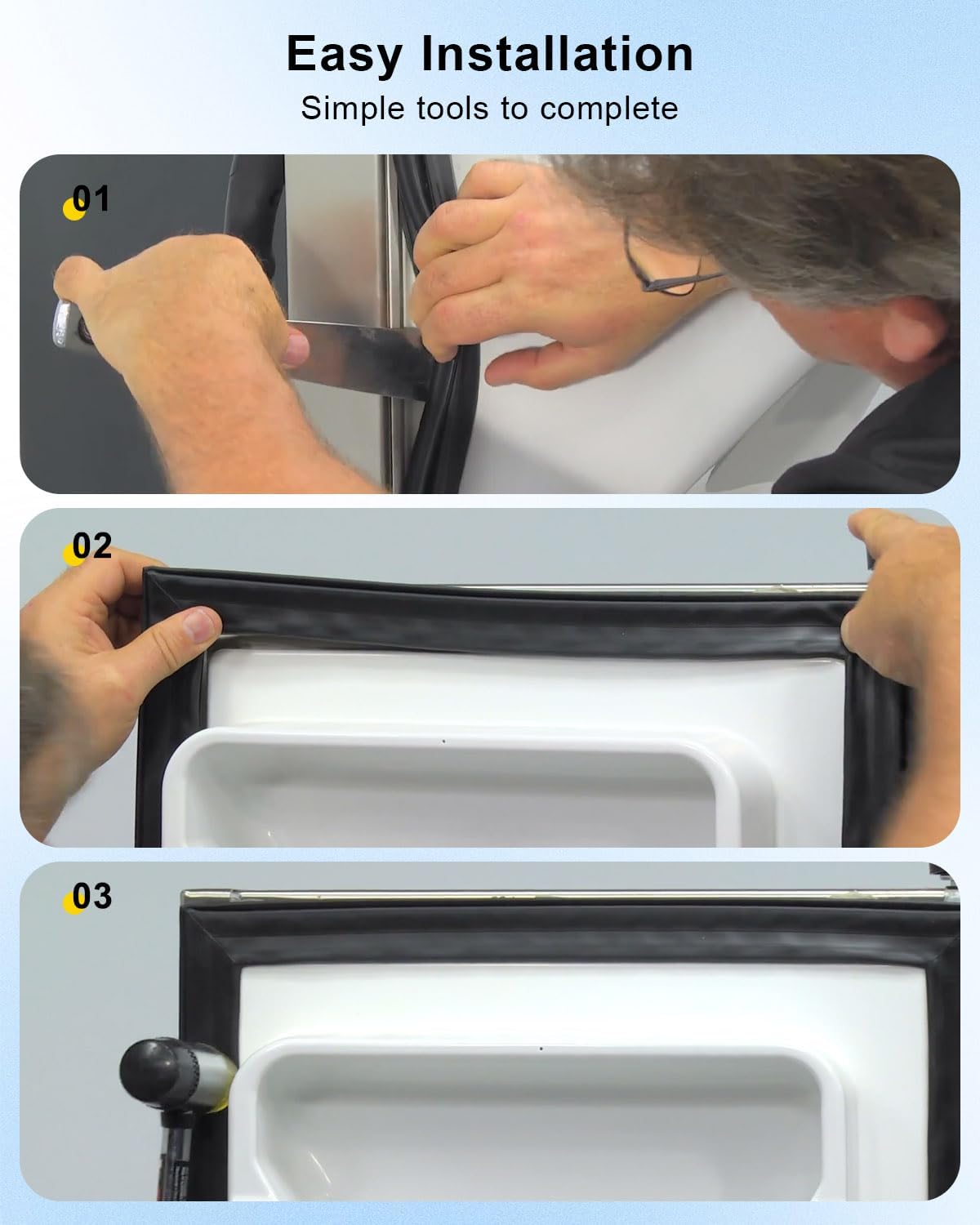 Refrigerator Fridge Door Seal Gasket with 10 Magnetic Accessories Fit for Frigidaire Kenmore Crosley Refrigerator Door Gasket, Replace 242193212 AP5806924 PS9493822