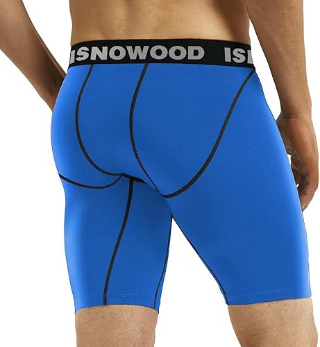 Miniatura 3 de Isnowood - Pantalones cortos de compresión para hombre, ropa interior atlética de elastano, para ejercicio, correr