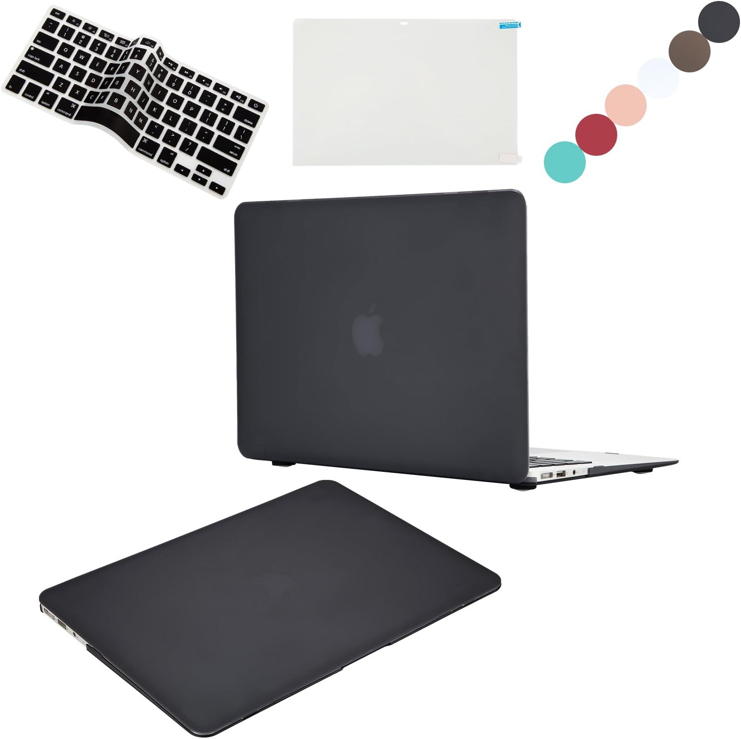 MacBook Air 13 Case, Vimay 2 in 1 Black AIR 13inch Soft