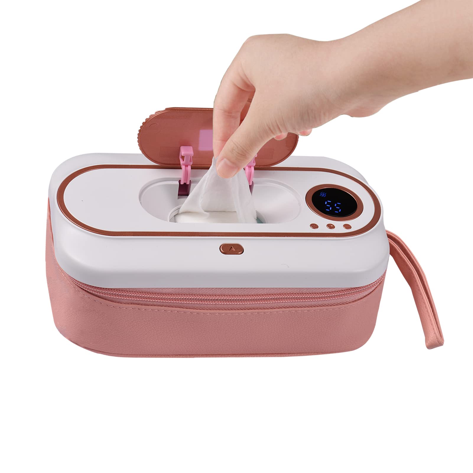 Réchauffeur de lingettes humides rechargeable par USB pour bébé Contrôle intelligent de la température Conception de grande capacité Portable Maison Voyage Camping Boîte