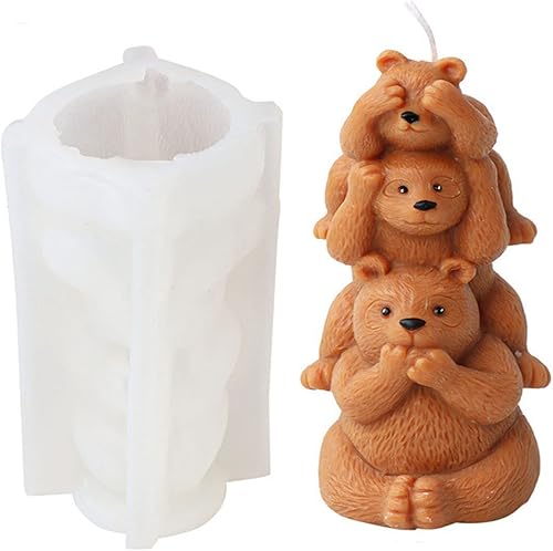 Vista 19 de Molde de vela de mono apilable 3D, molde de silicona para fondant, chocolate, decoración de pasteles, velas, jabón, arcilla polimérica, adorno