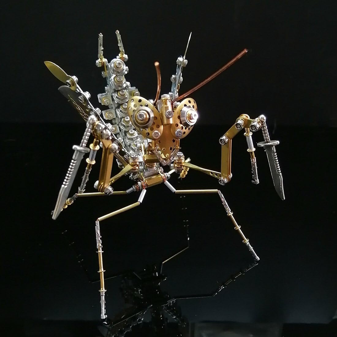 3D Metal Puzzle Mantis Model Kit, 350+PCS Mechanical Steampunk Mantis Model Toys, Creative Ornament Crafts DIY Assembly Kits for Teens & Adult