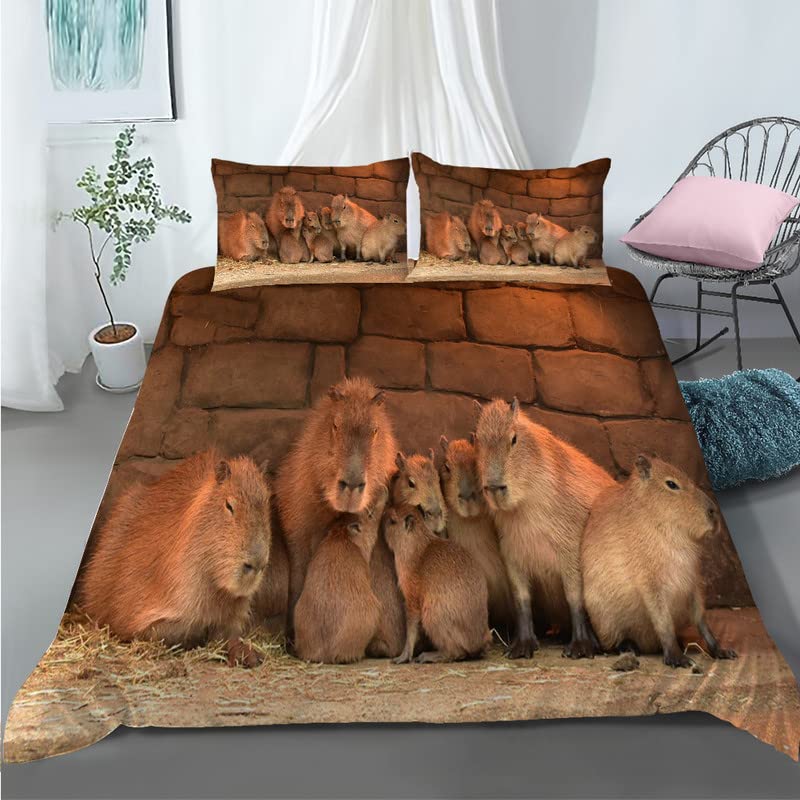 Funda nórdica de capibara suave para evitar sábanas ásperas en cama 90