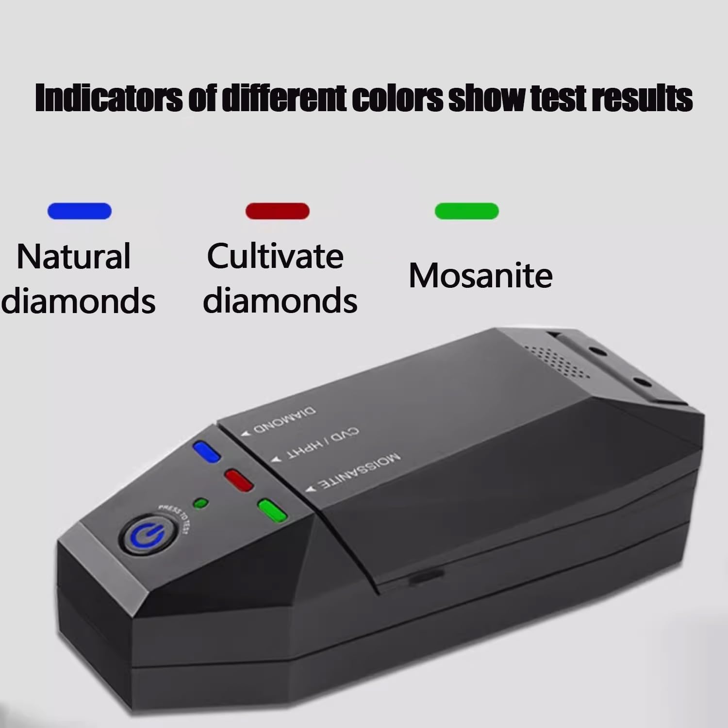 Diamond Identification Tool, Multifunctional Bare Drill Detector, Test Results, for Jewelry HPHT/CVD Natural Diamonds, Mossanite