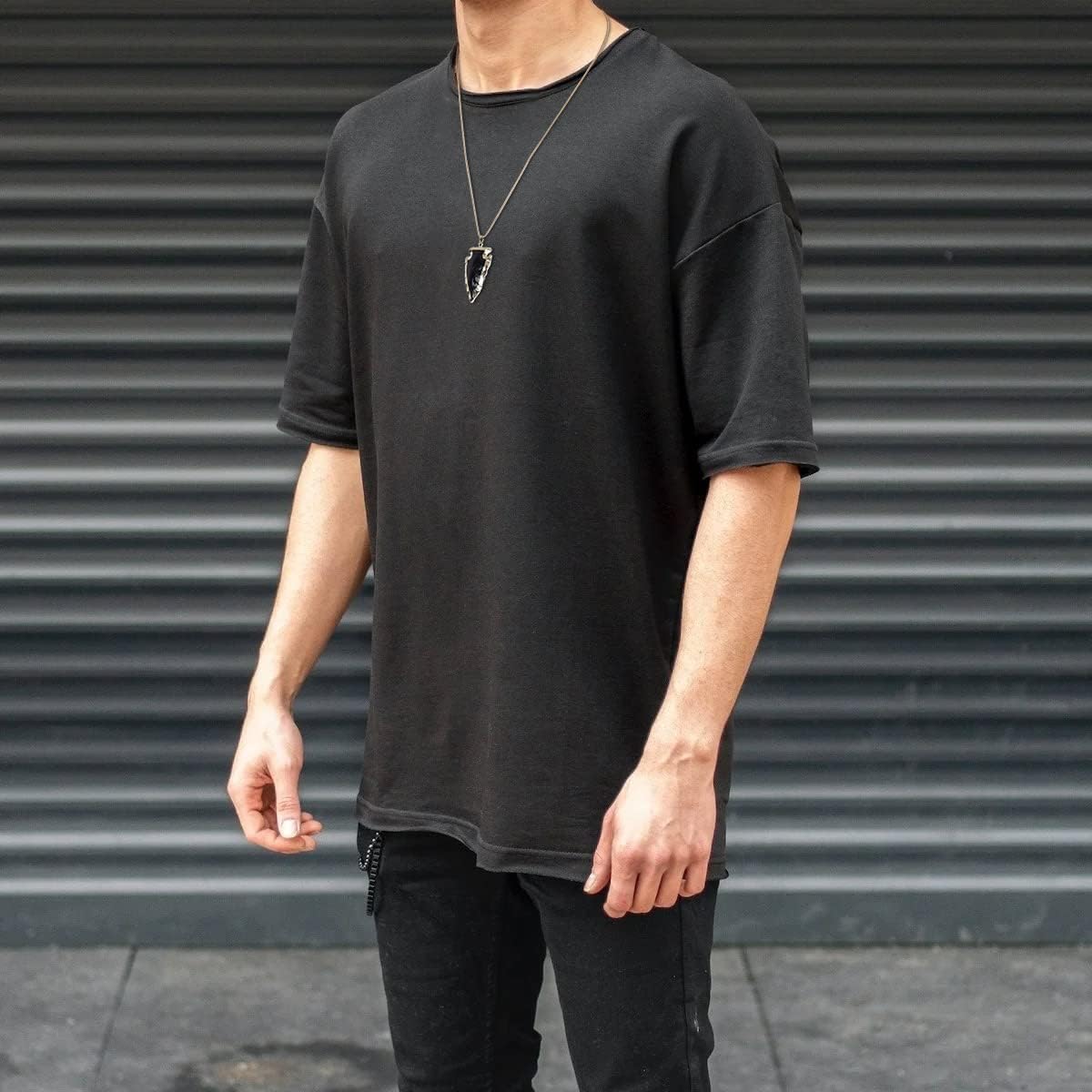 COAI Arrowhead Pendant Black Obsidian Raw Crystal Necklace for Men Women 20-32"