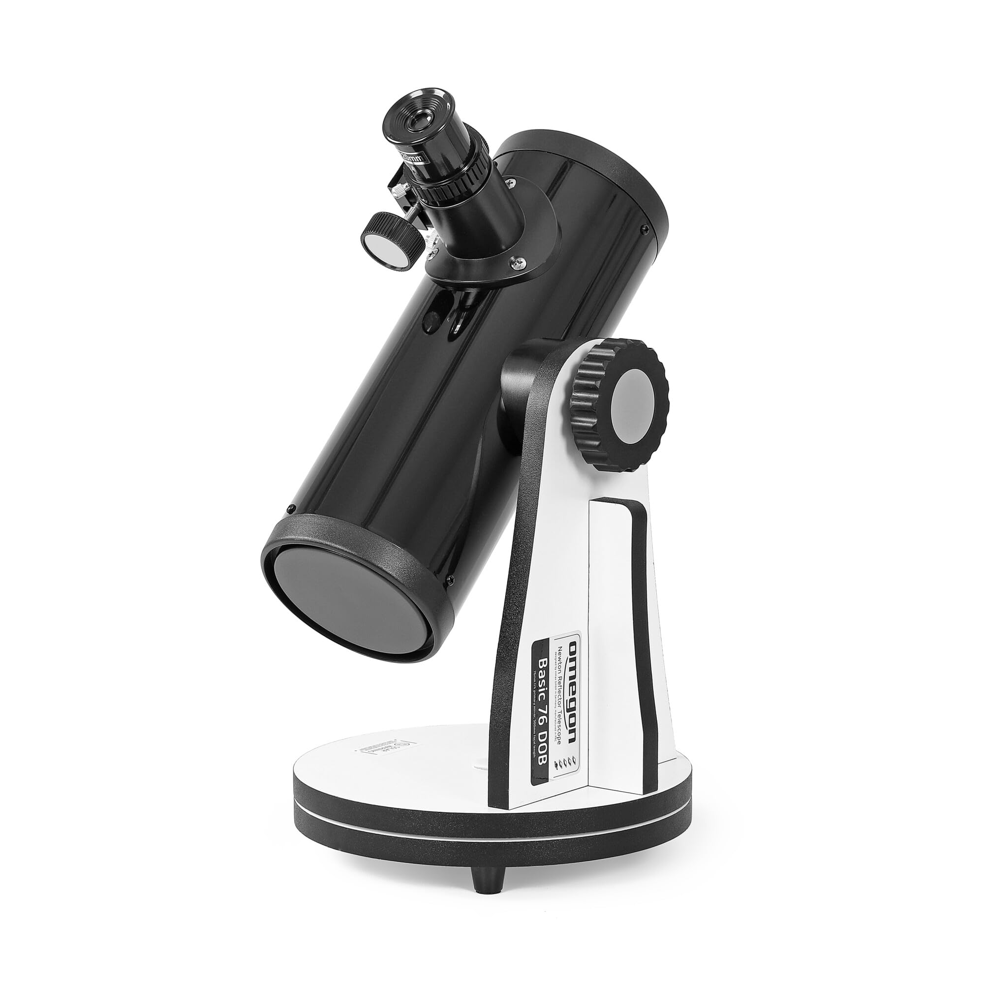 Telescopio Dobson Omegon N 76/300 DOB | Telescopio Dobson compatto da tavolo | Apertura 76 mm | Ingrandimento 75x | Set completo con numerosi accessori | Divertimento per tutta la famiglia
