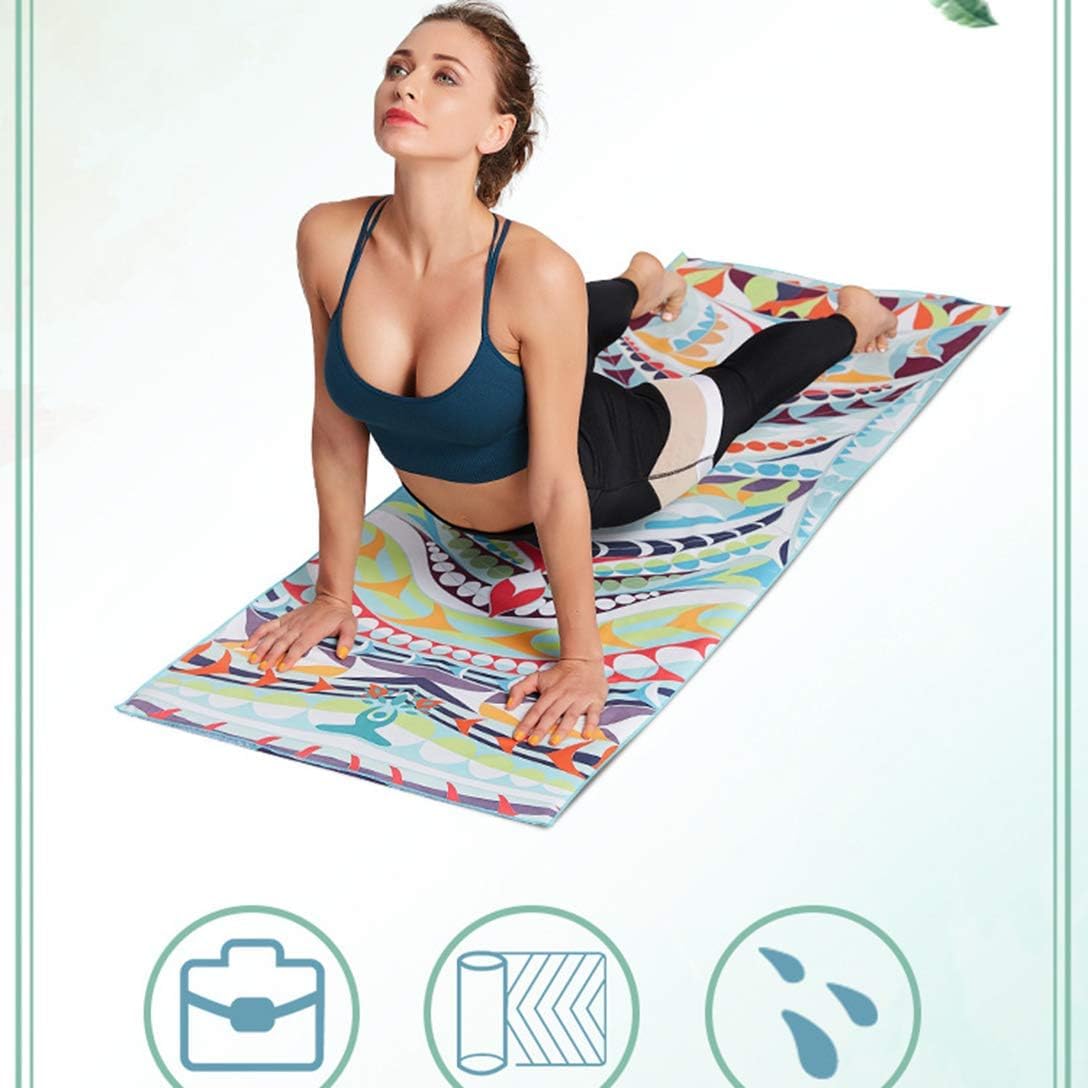 Yoga-Handtuch, Rutschfestes Yoga-Handtuch, Mattenhandtuch Mit Smart Corner Tragetasche D Elastische Schlaufe, Mikrofaser-schweißabsorptions- Und Schnell Trocknendes Mattenhandtuch Rutschf, D