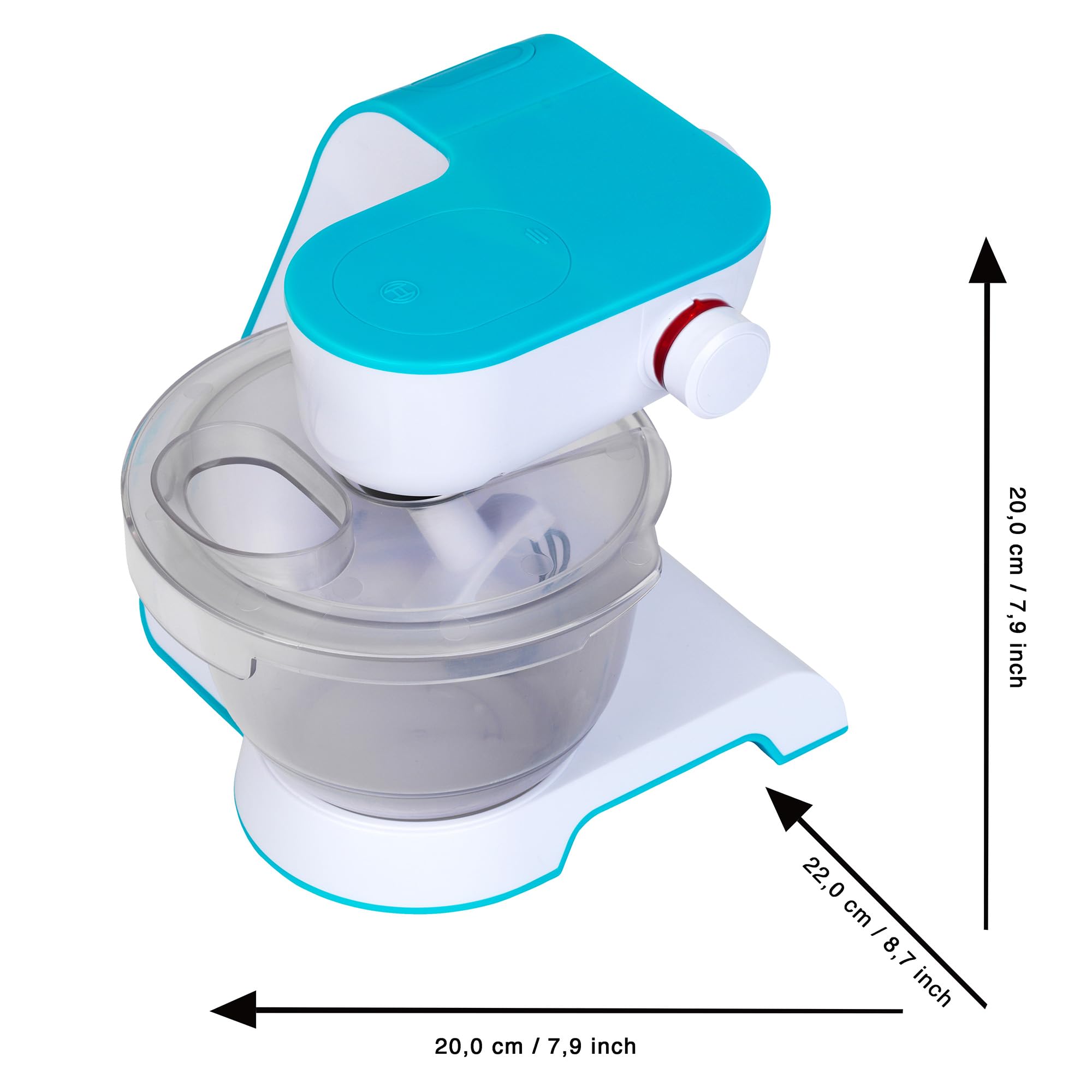 Theo Klein 9521 Robot kuchenny Bosch | Dziaajcy na baterie robot kuchenny o dwóch prdkociach | Wymiary: 20 cm x 22 cm x 20 cm I Zabawki dla dzieci od 3. roku ycia