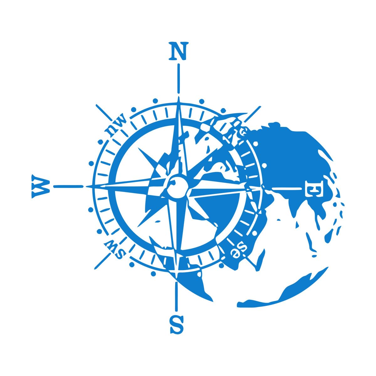 Camper Rv World Map Compass Car Truck Sticker Decal Explore Adventure Time Travel Kid Room Adventure Travel Offroad Extra Large - 90x85cm — image 1
