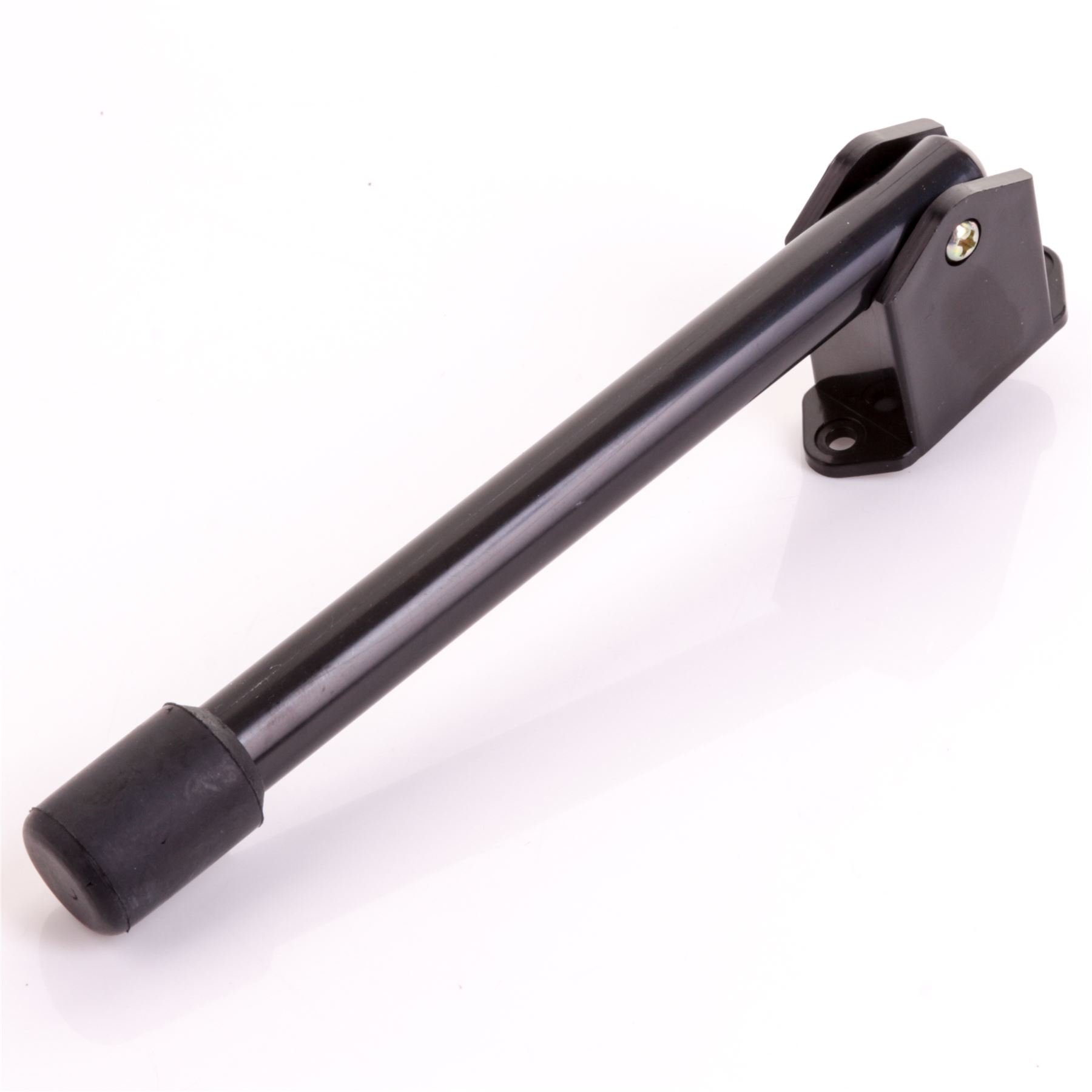 Sprung Black Kick Down Door Stay - Spring Loaded Secure Drop Arm