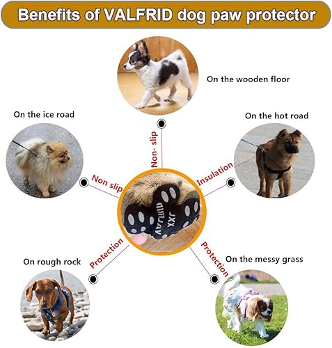 Miniatura 4 de VALFRID Almohadillas antideslizantes para patas de perro, 15 juegos de 60 almohadillas que evitan que los perros se resbalen en suelos de madera