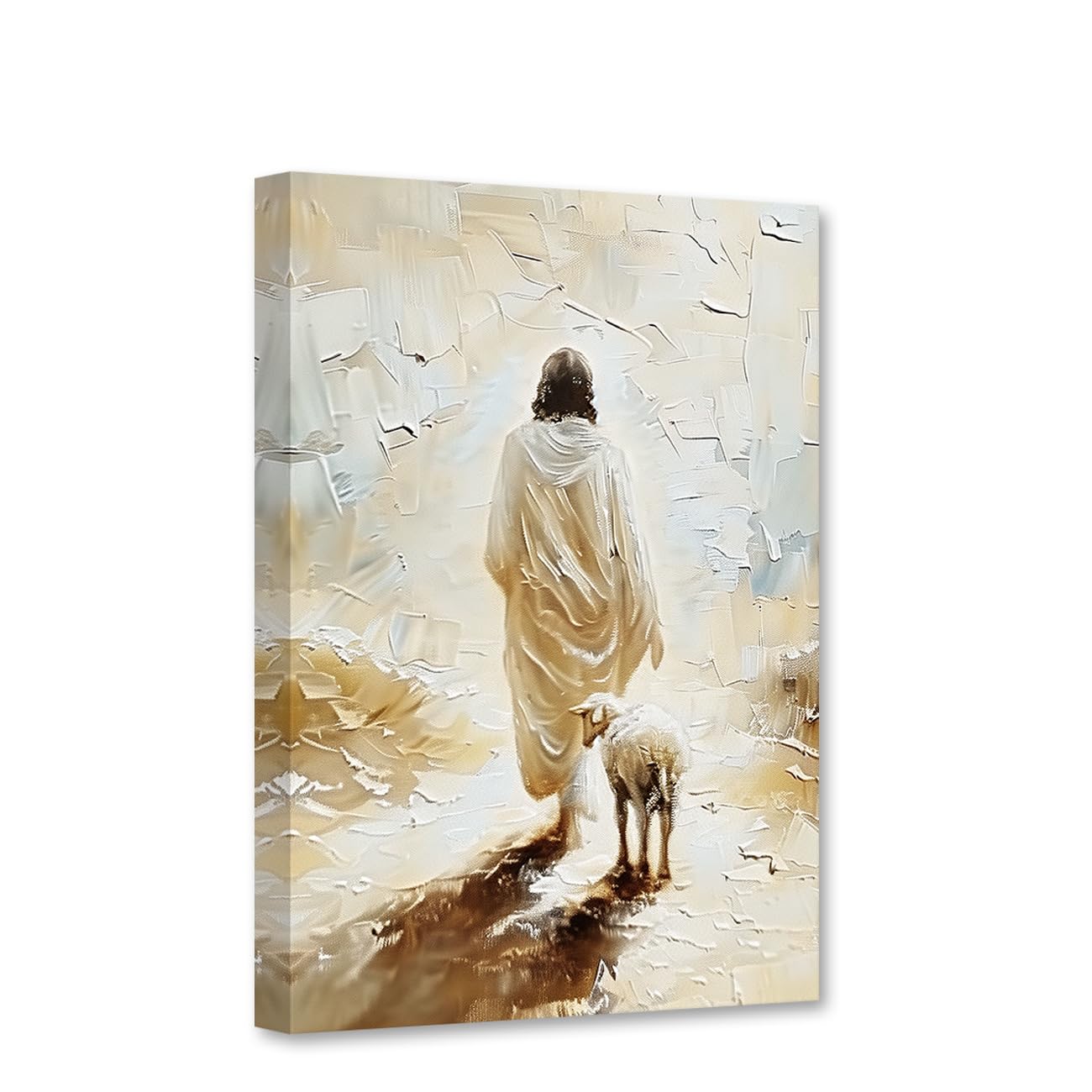 CCWACPP Jesus and Lamb Canvas Wall Art Christian Pictures Print God Poster Religious Paintings Church Living Room Office Corridor Decor Frame (40.00 x 60.00 cms)